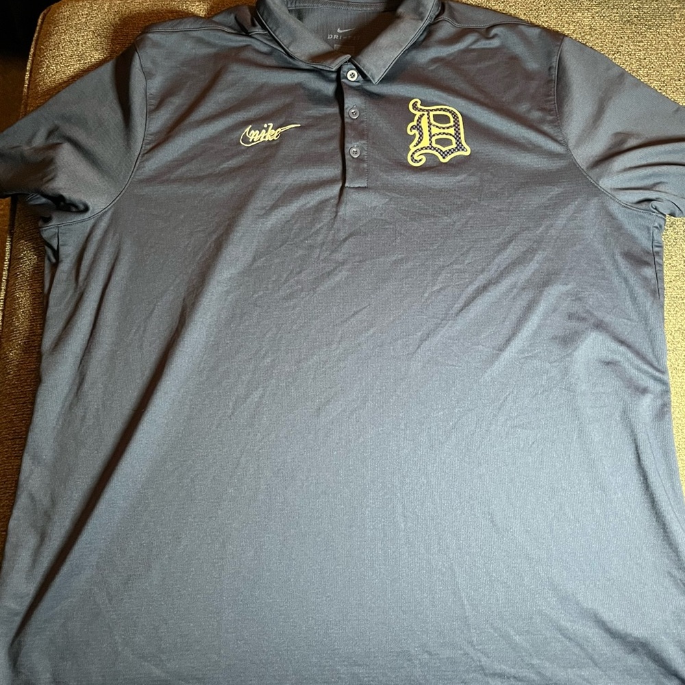 Nike Cooperstown Collection Detroit Tigers Blue Polo Mens Size XXL